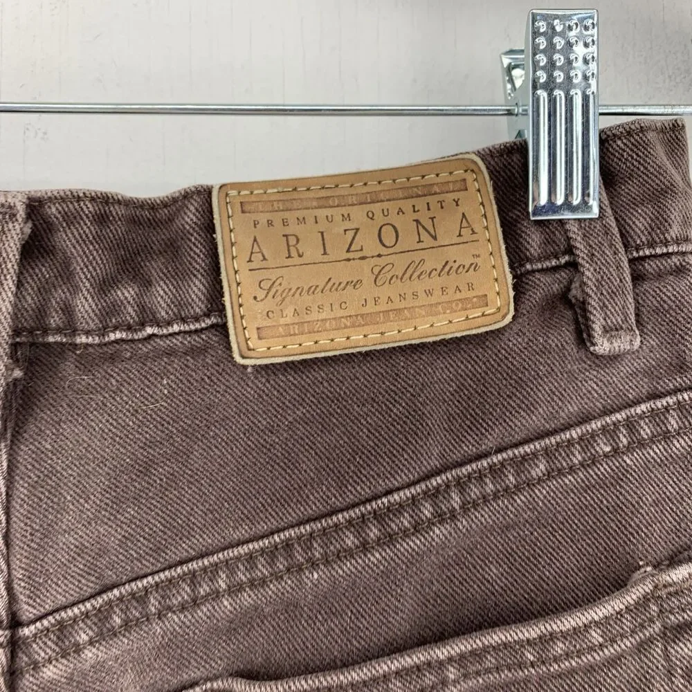 Vtg Arizona Jean Co Y2K Cutoff Denim Shorts Boho Hippie Grunge Festival Brown 11 - Picture 5 of 7